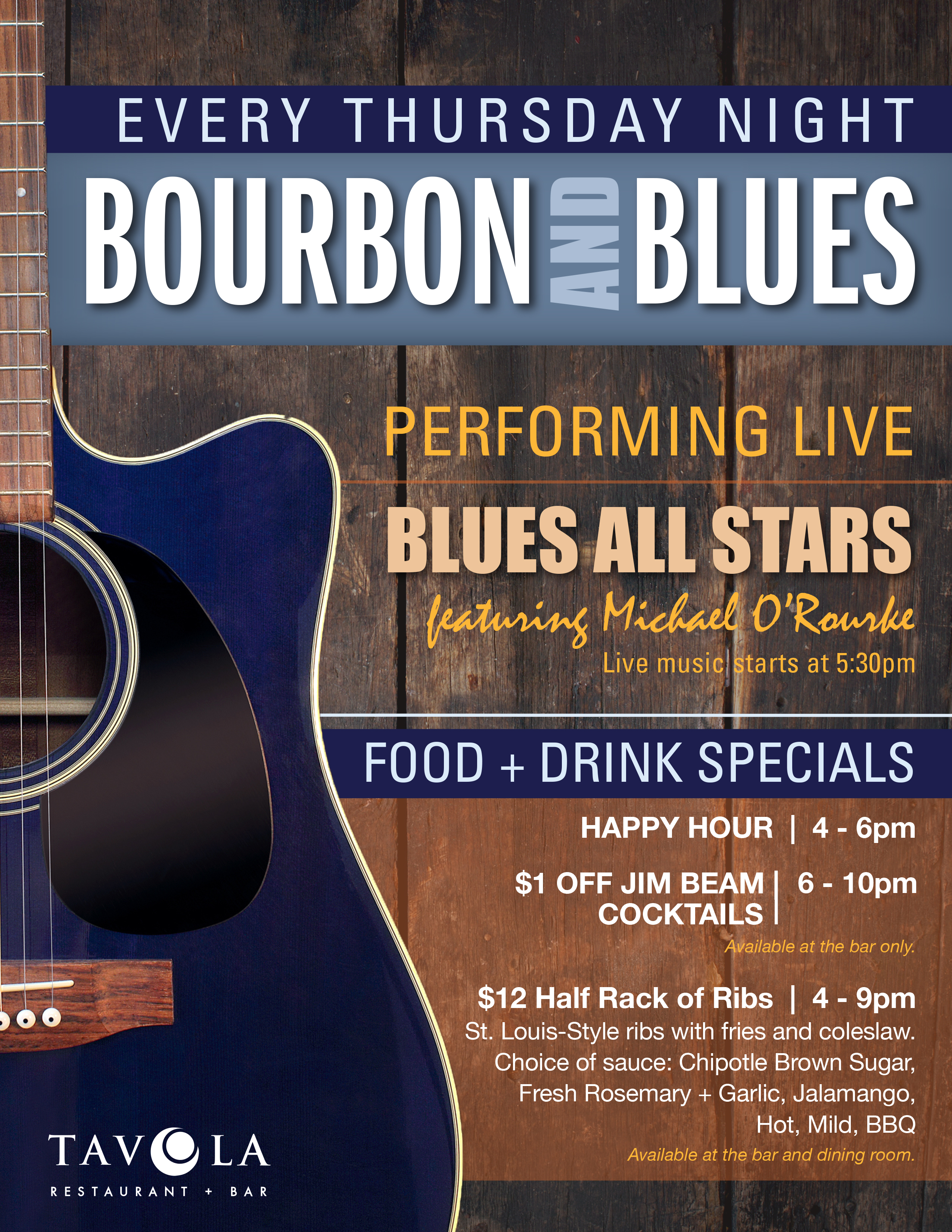 Bourbon and Blues specials and performers.